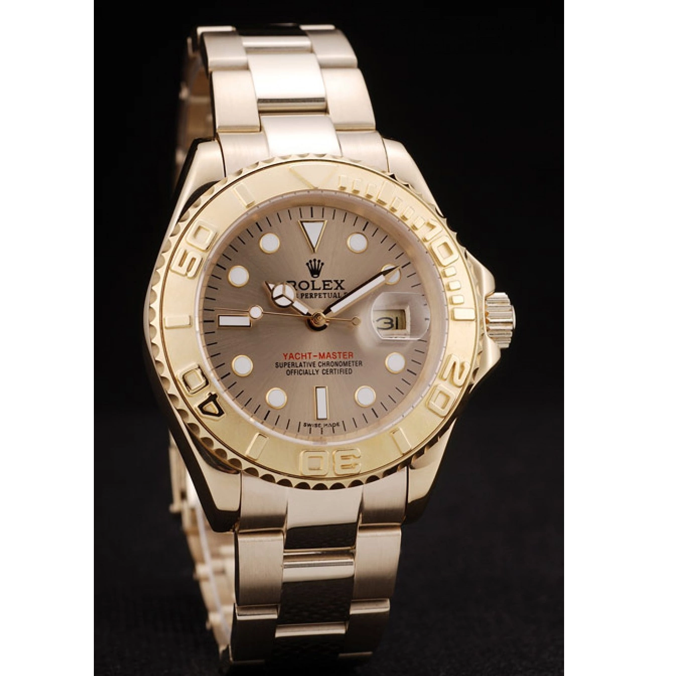 Aaa replica watch Master Bezel Dial Yacht 98232 Rolex Gold Gold 0730
